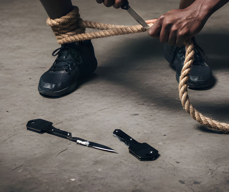 Defense Knife Elite Razor-Sharp Stainless Steel Extreme Defense Tool Black